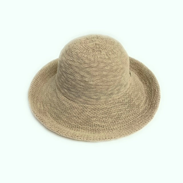 Cotton Blend Large Turn Up Brim Hat with SPF50+ 2026