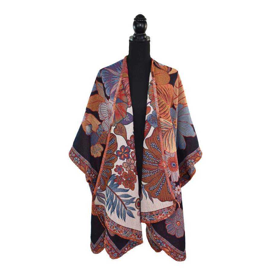 Caitlyn Floral  Jacquard Kimono Wrap