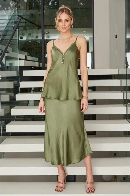 Silky Viscose Slip Skirt