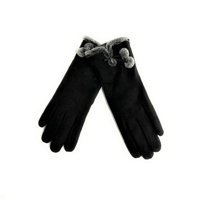 Micro Suede Glove with Faux Fur