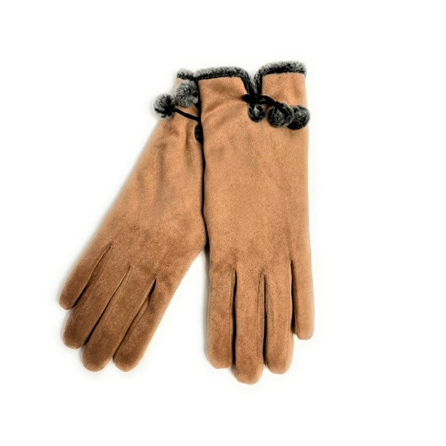 Micro Suede Glove with Faux Fur