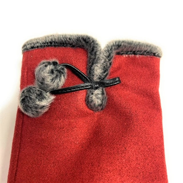 Micro Suede Glove with Faux Fur