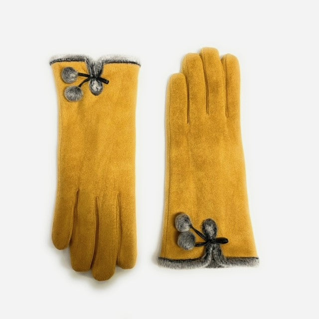Micro Suede Glove with Faux Fur