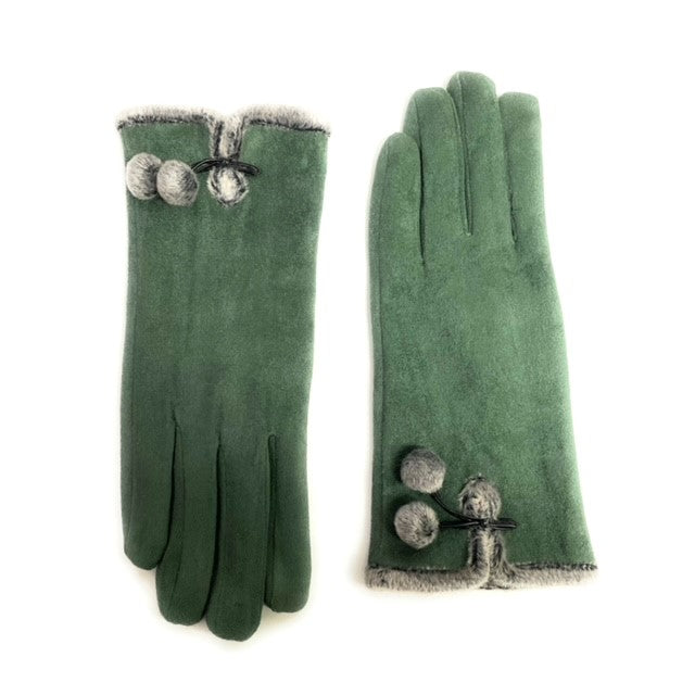 Micro Suede Glove with Faux Fur