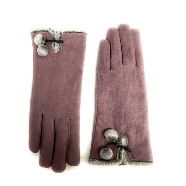 Micro Suede Glove with Faux Fur