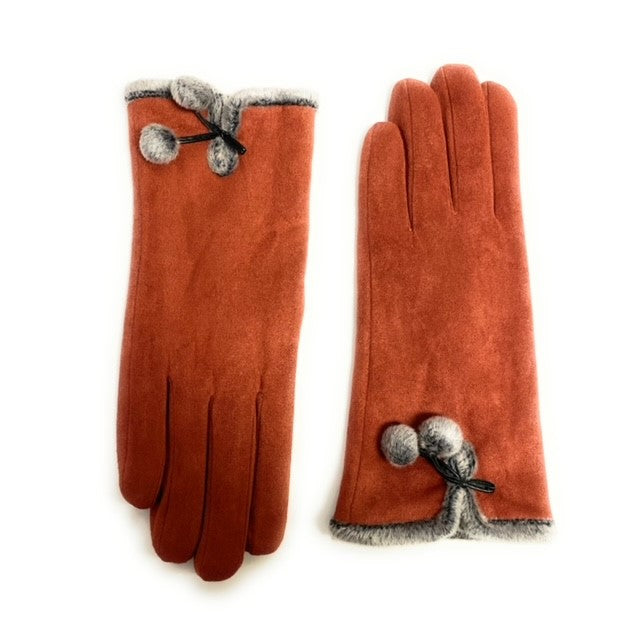 Micro Suede Glove with Faux Fur