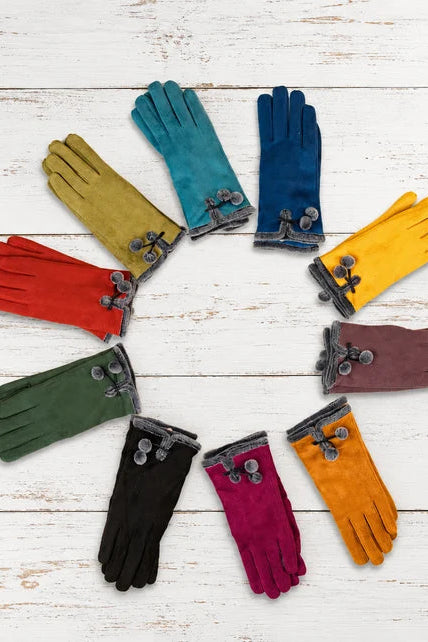 Micro Suede Glove with Faux Fur