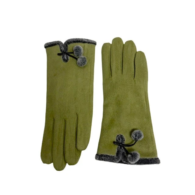Micro Suede Glove with Faux Fur