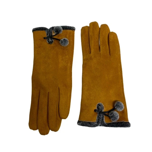 Micro Suede Glove with Faux Fur