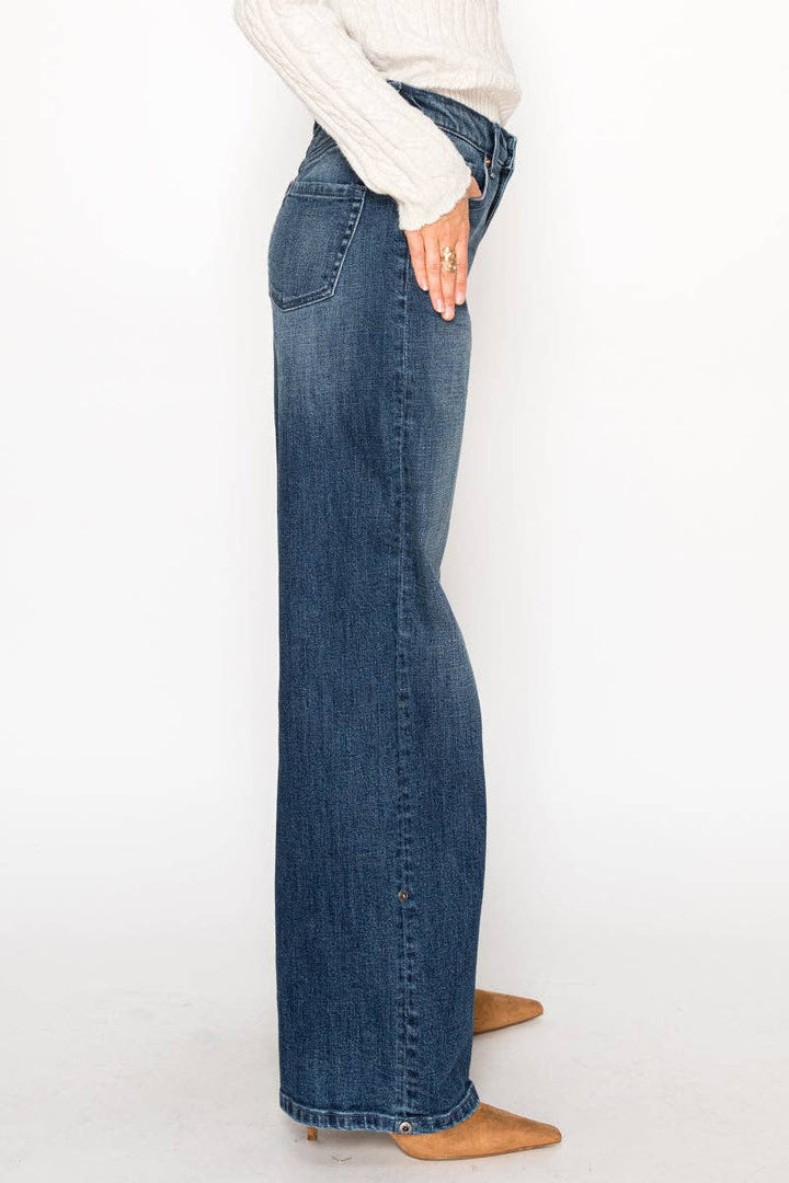 Inseam Transfer Tummy Control High Rise A-Wide Jeans