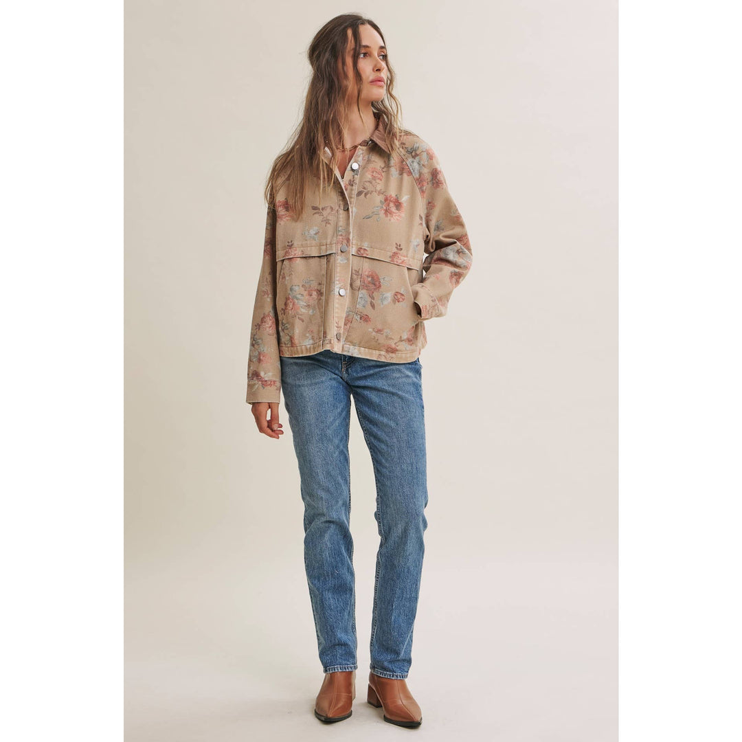 Wild Rose Afternoon Vintage Garment Washed Twill Jacket