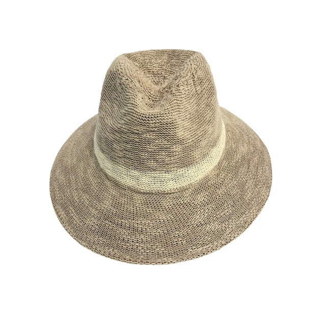 Cotton Blend Fedora Brim Hat with Stripe 2026