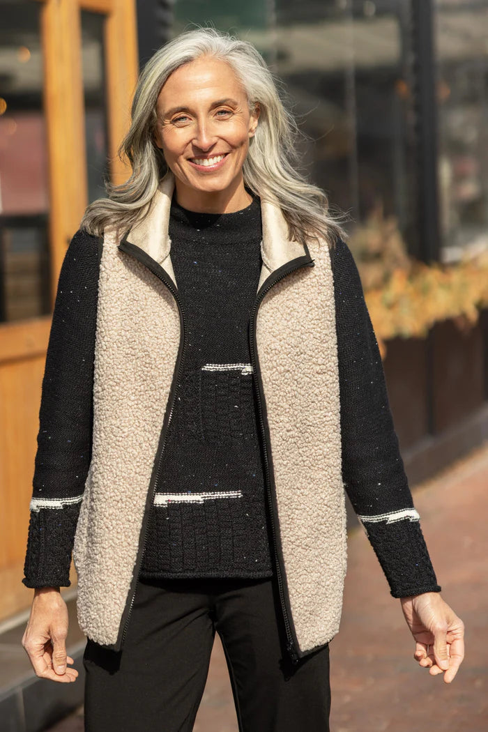 Reversible Faux Suede Allie Sherpa Vest