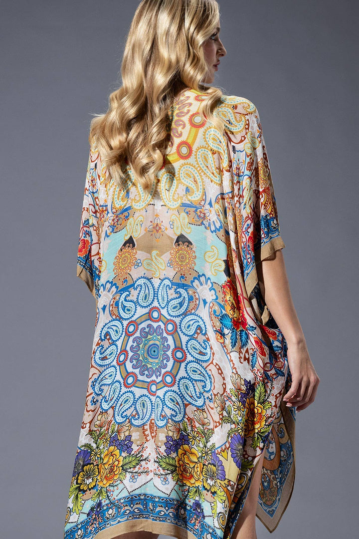 Gold Blue Mandala Kimono