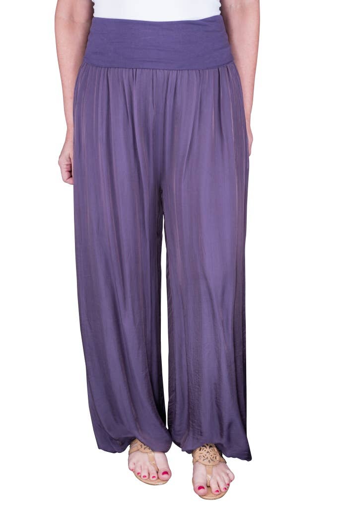 Mercedes Foldover Waist Silk Pant