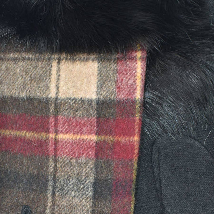 Lucetta Fur Cuff Plaid Gloves