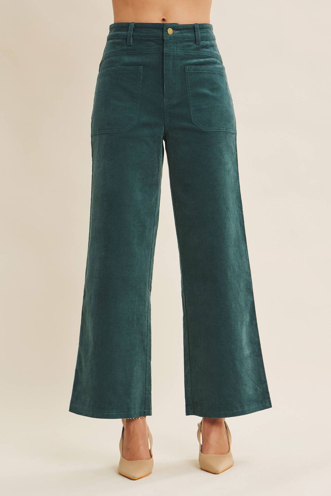 Essential Cozy Chic Corduroy Wide-Leg Pants