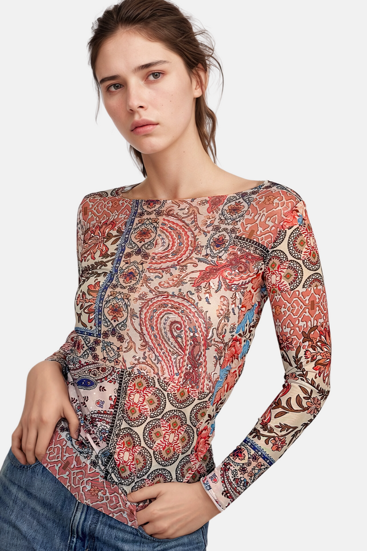 Pretty Paisley - NudiTee Sheer Top