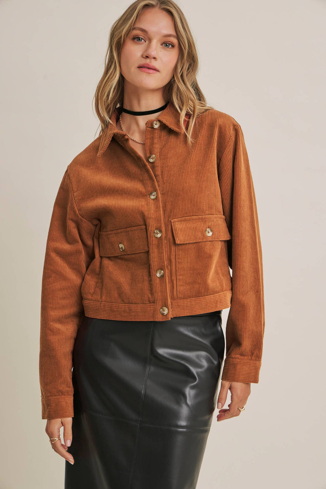 The Weekend Escape Cotton Corduroy Cropped Jacket