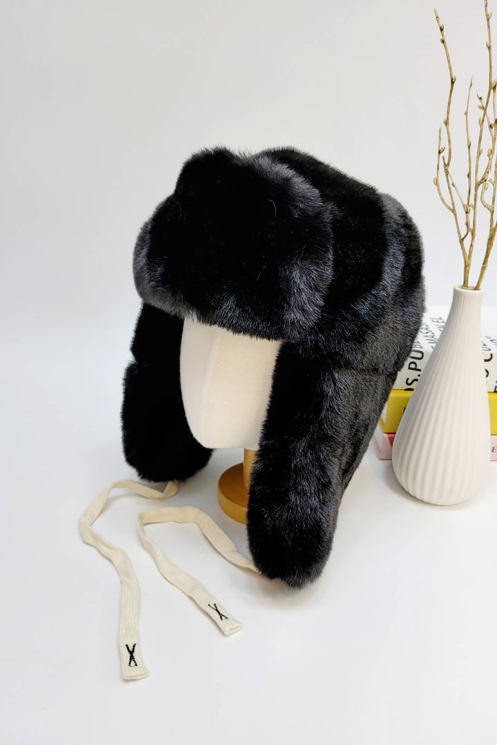 Faux Fur Trapper Hat with Ear Flap