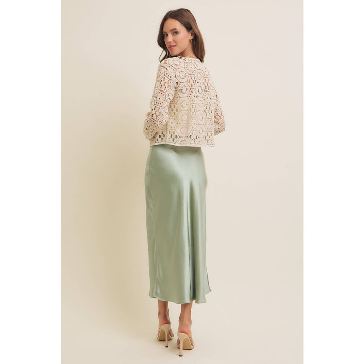 Open-Front Cotton Crochet Lightweight Cardigan