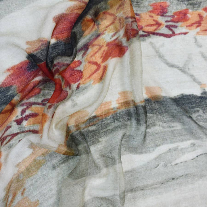Oksana Autumnal Fine Wool Scarf
