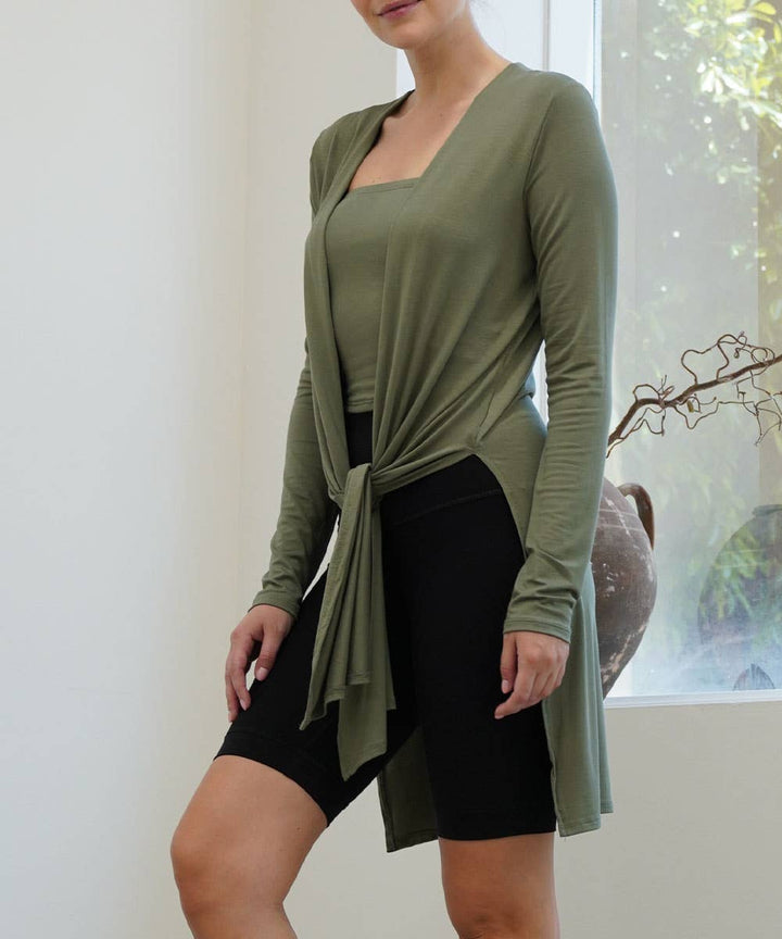 Bamboo Long Open Cardigan