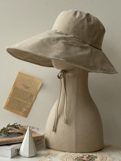 Wide Brim Linen Cotton Bucket Hat