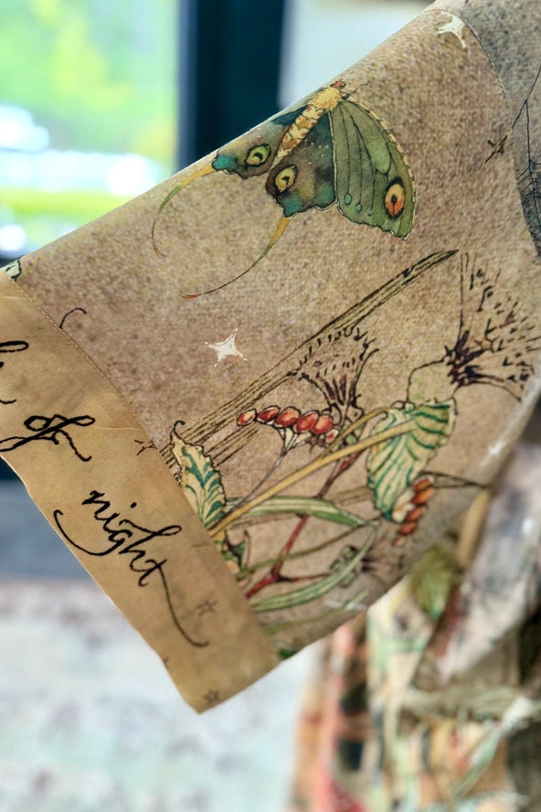 Lovelight Pixie Cropped Kimono w/ Woodland Swallow & Stars