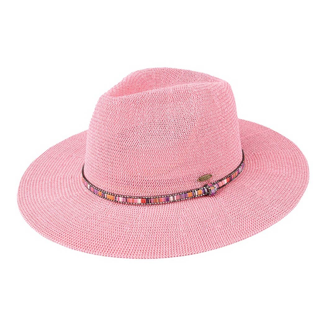 Multi-Colored Thread with Beaded Panama Hat