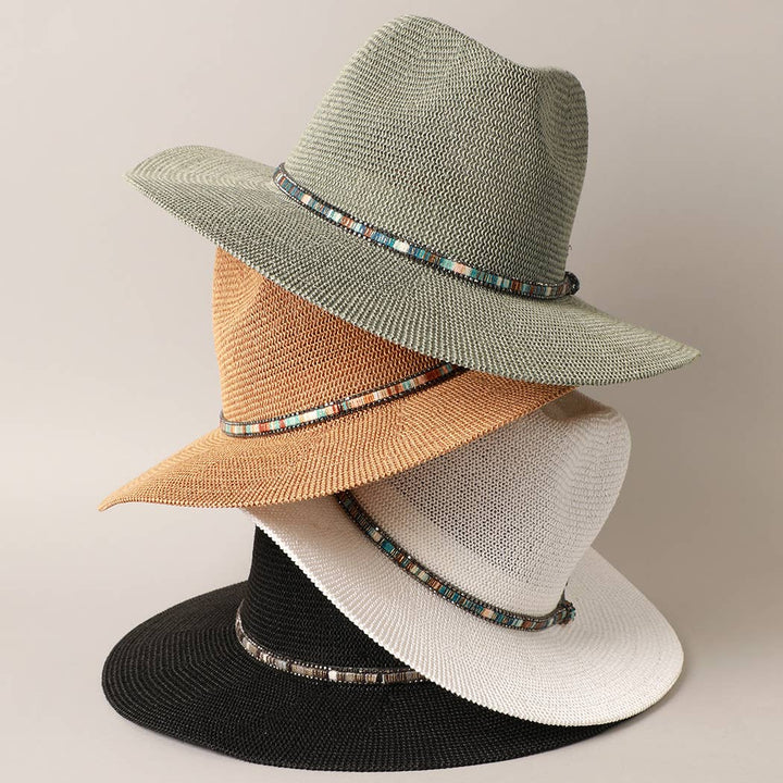 Multi-Colored Thread with Beaded Panama Hat