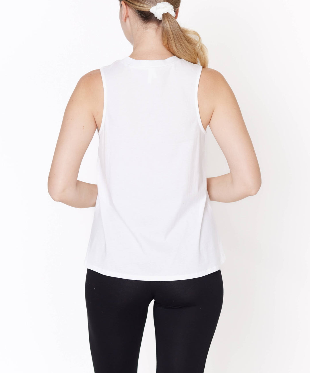 V-Cut Edge Sleeveless Cotton Jersey Top