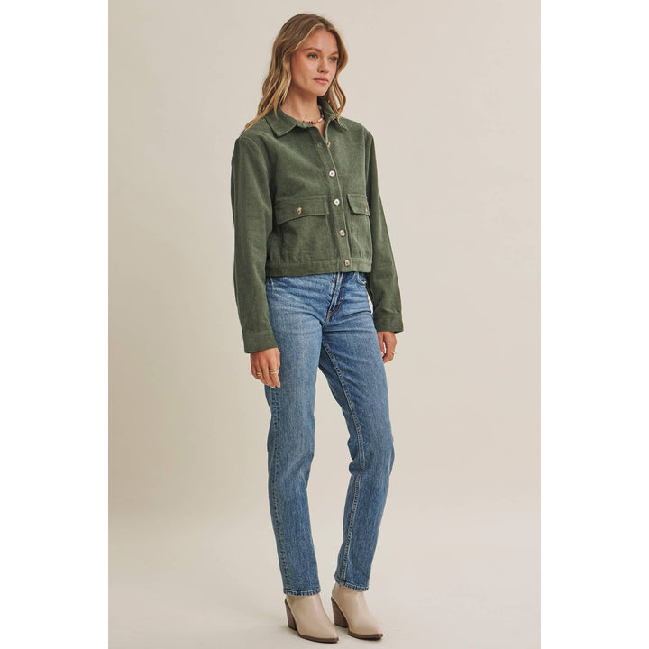 The Weekend Escape Cotton Corduroy Cropped Jacket
