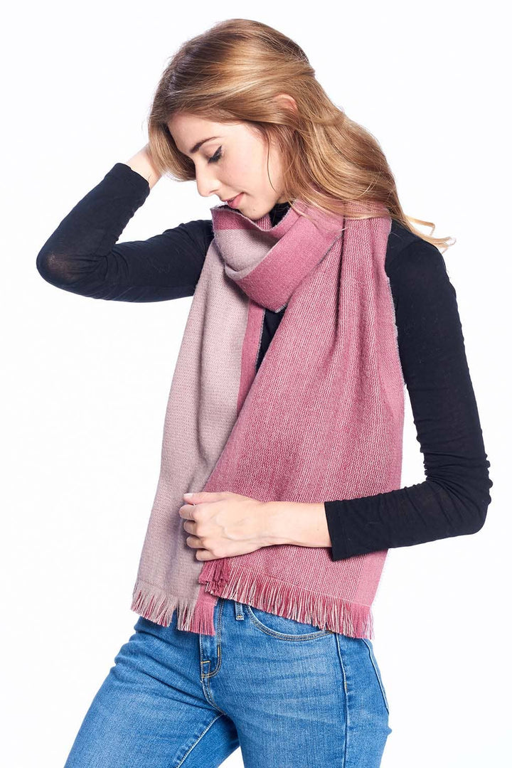 Alpaca Reversible Scarf - Rhubarb