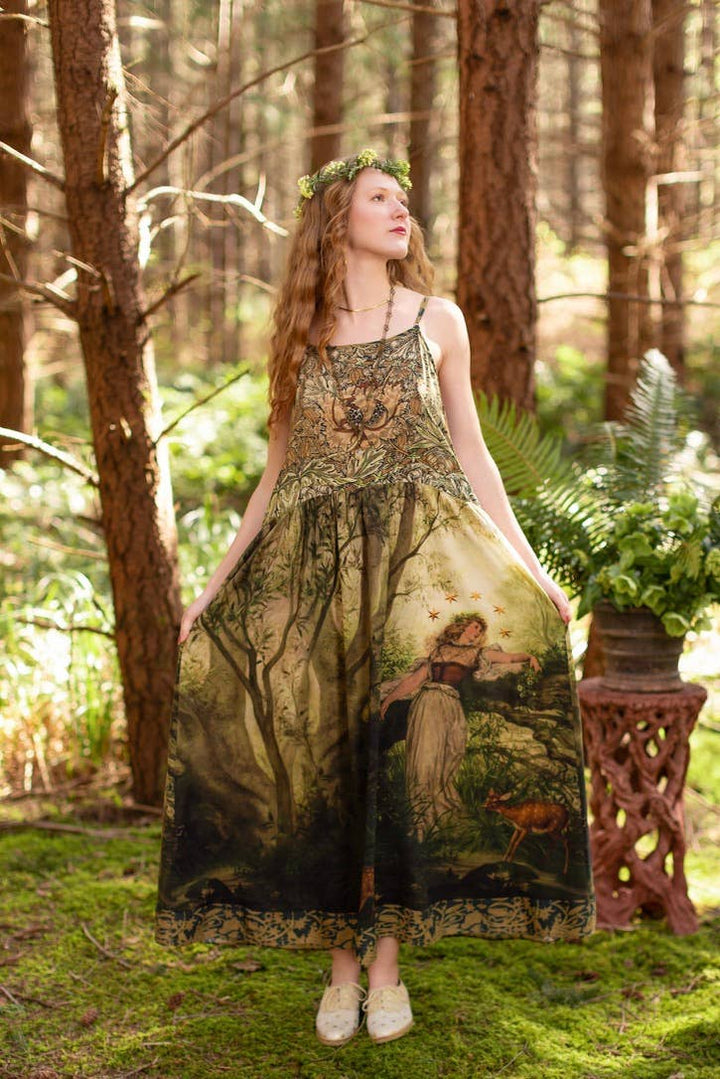 The Dawning Bohéme Long Maxi Slip Dress w/ Ophelia & Fawns