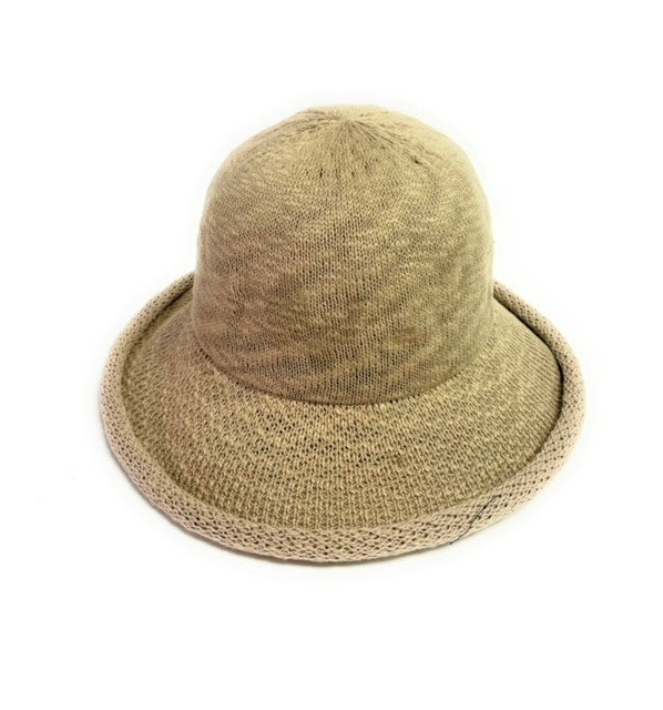 Cotton Blend Rolled Brim Hat
