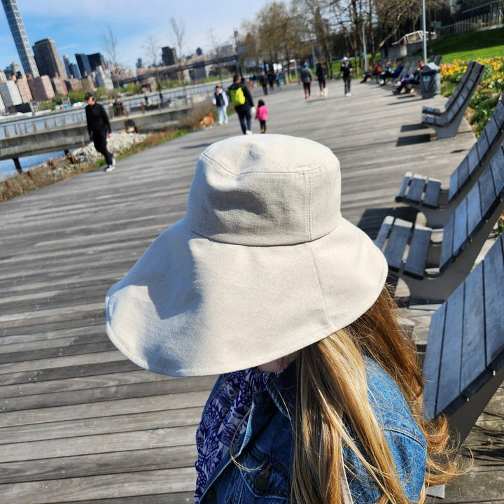 Wide Brim Linen Cotton Bucket Hat