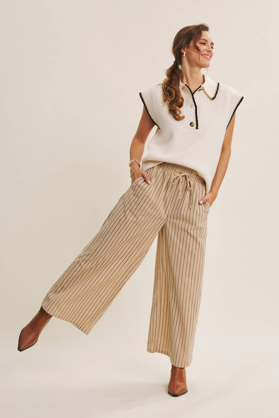 Endlessly Wearable Striped Corduroy Comfy Wide-Leg Pants