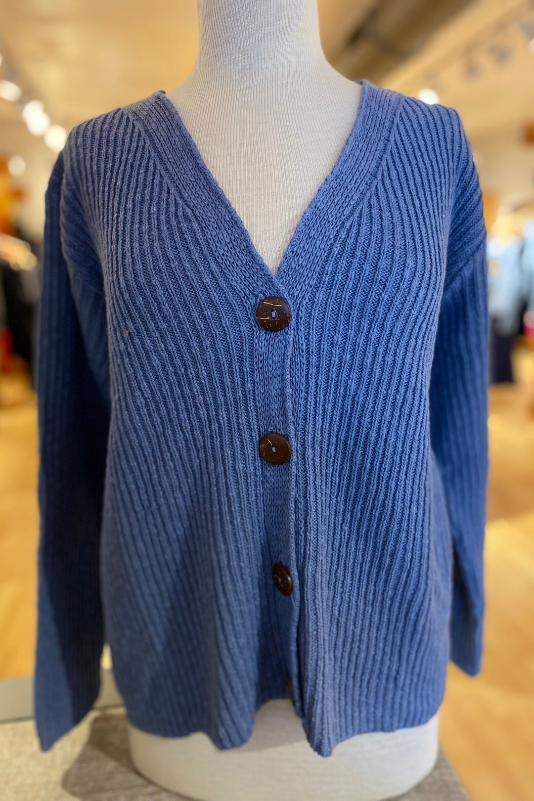 Ribbed Four Button Cardigan