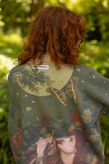 The Messenger Fleece Cottage Cardigan Jacket w/ Joan of Arc