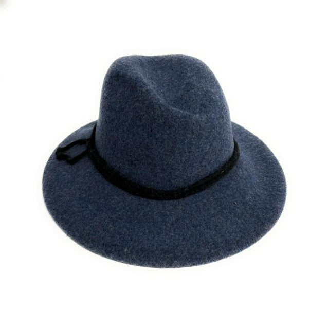 Boil Wool Fedora Brim Hat With Rope Tie