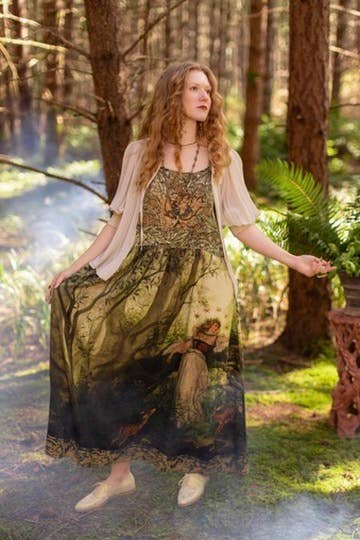The Dawning Bohéme Long Maxi Slip Dress w/ Ophelia & Fawns