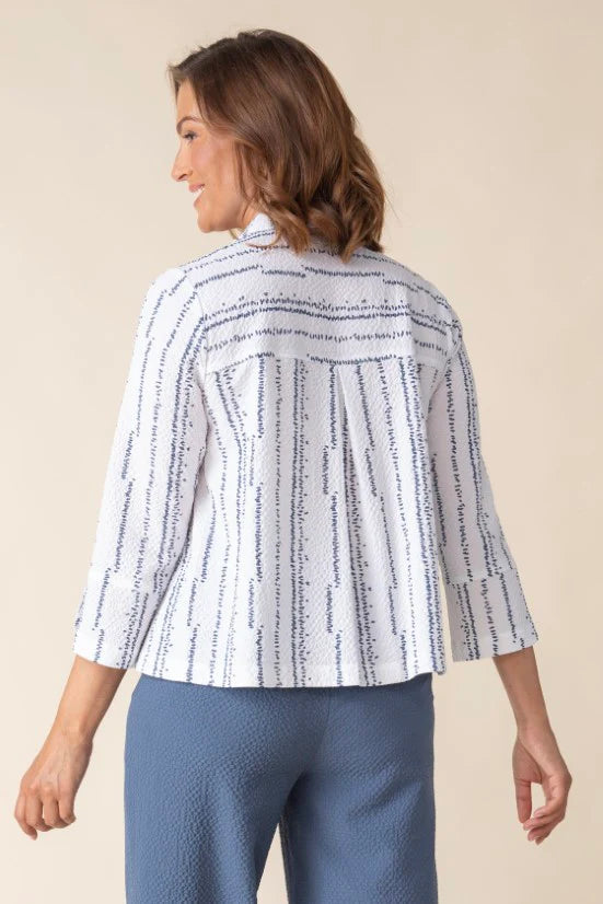 Crinkle Crepe Bud Tulip Hem Swing Jacket