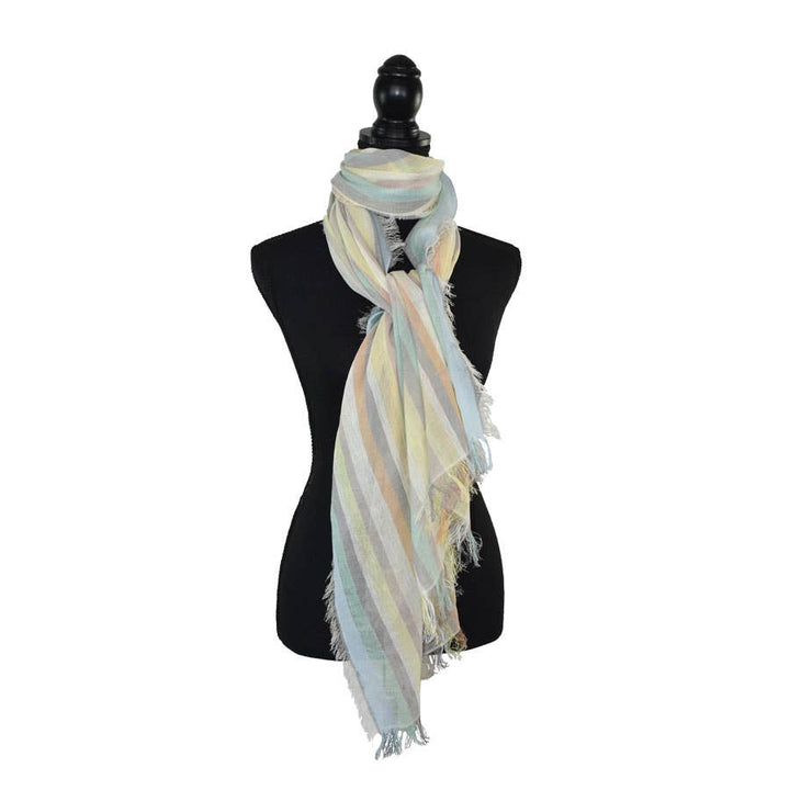 Imani Narrow Striped Linen Scarf