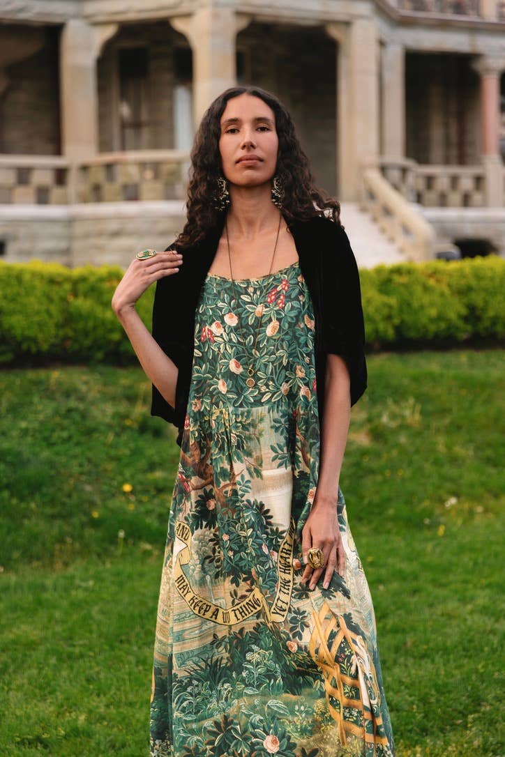 Wildheart Bohéme Long Maxi Slip Dress w/ Unicorn & Castle