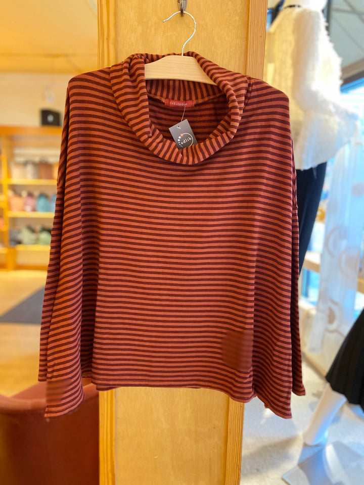 Stripe Cowl Neck