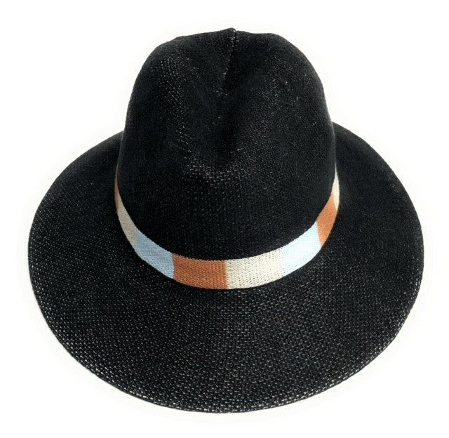 Cotton Fedora Hat with Multi Stripe Band 2026