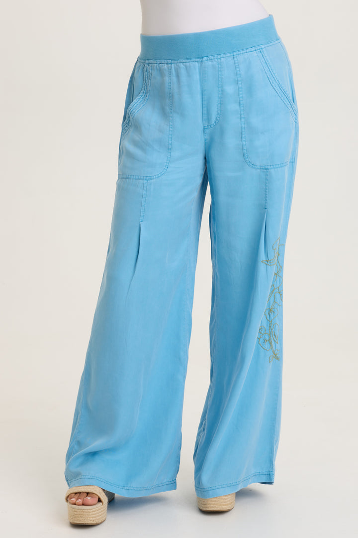 Embroidered Dacia Wide Leg