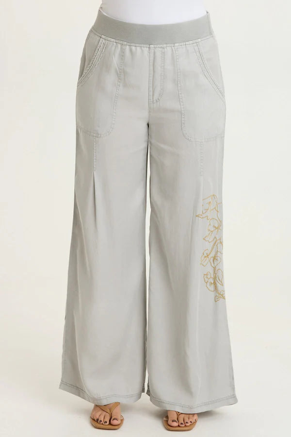 Embroidered Dacia Wide Leg