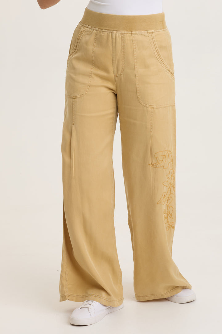 Embroidered Dacia Wide Leg